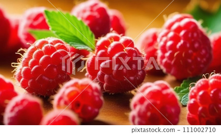 Fresh raspberries background closeup photo Fresh raspberries background closeup photo 111002710