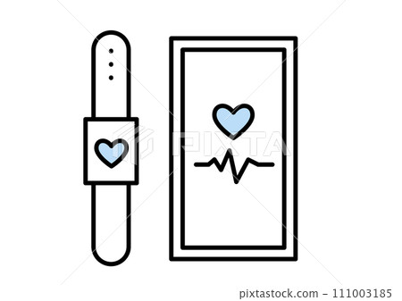 使用穿戴式裝置和智慧型手機進行健康管理的形象 使用穿戴式裝置和智慧型手機進行健康管理的形象 111003185