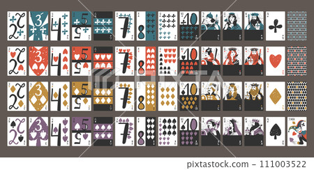 Set of designers playing cards, full deck Set of designers playing cards, full deck 111003522