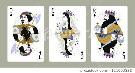 King, Queen, Jack of Spades, top role of cards King, Queen, Jack of Spades, top role of cards 111003528
