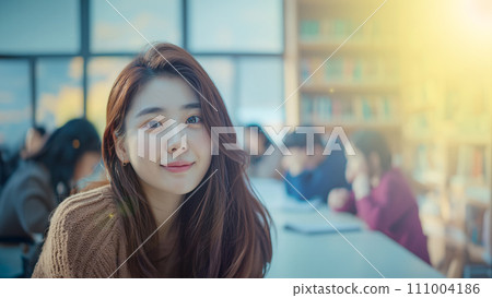 A teacher who enthusiastically leads lively classroom discussions. An image of a kind elementary school teacher. AI image A teacher who enthusiastically leads lively classroom discussions. An image of a kind elementary school teacher. AI image 111004186