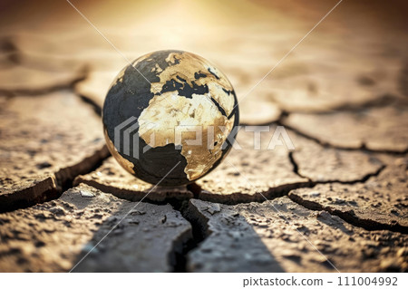 AI-generated content. Dried planet, a concept of climate change, drought, and global warming and dry earth 111004992