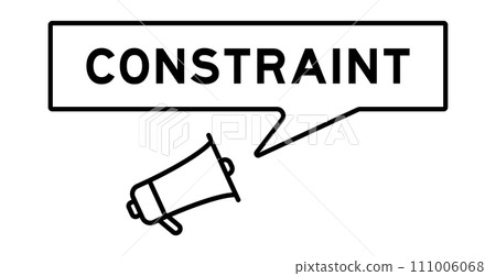 Megaphone icon with speech bubble in word contstraint on white background 111006068