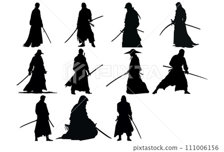 Martial arts,Collection of silhouettes of martial arts. 111006156