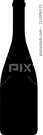 Silhouette of Alcohol Glass Bottle Icon. Vector Illustration. 111006315