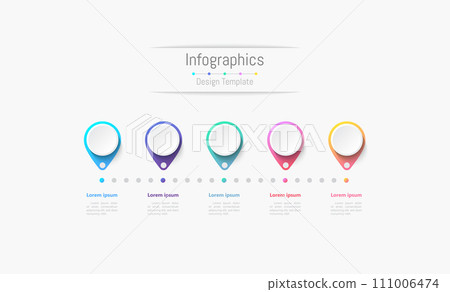 Infographic 5 options design elements for your business data. Vector Illustration. 111006474