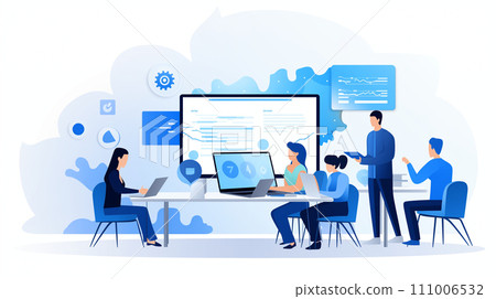 辦公室筆記型電腦、線上報告、網站設計回饋或研究項目 111006532