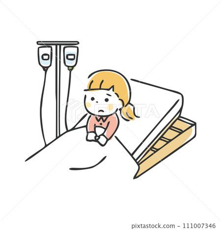 Illustration of a child being hospitalized Illustration of a child being hospitalized 111007346