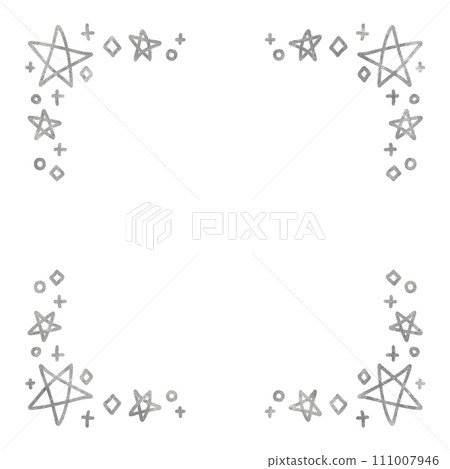 單色水彩星方形框架 111007946