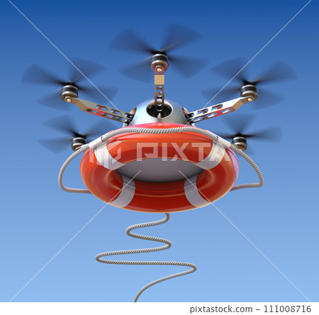 Drone with the lifebuoy 111008716