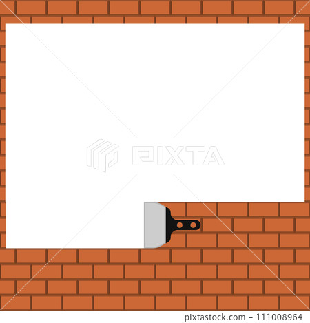Brick wall with white frame and background. Vector illustration. Brick wall with white frame and background. Vector illustration. 111008964
