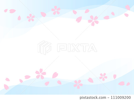 可愛的櫻花和花瓣背景 111009200