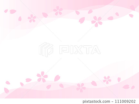 Cute cherry blossom and petal background 111009202