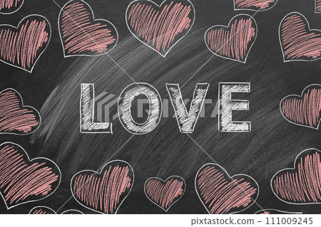 LOVE. Text on chalkboard LOVE. Text on chalkboard 111009245
