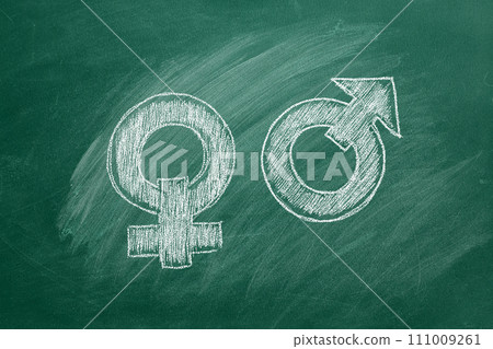 Female and male gender symbols 111009261