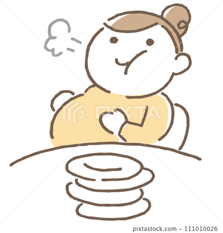 Full stomach woman illustration 111010026