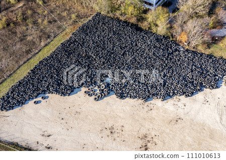 many old tires  111010613
