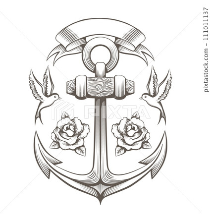 Anchor swallow roses tattoo Anchor swallow roses tattoo 111011137