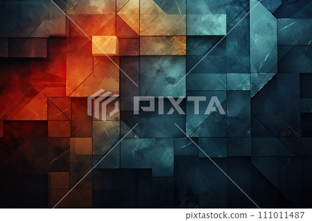 Bright, multicolored abstraction with combinable elements, background, Illustration for cover, interior design, 111011487