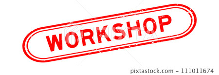 Grunge red workshop word rubber seal stamp on white background 111011674