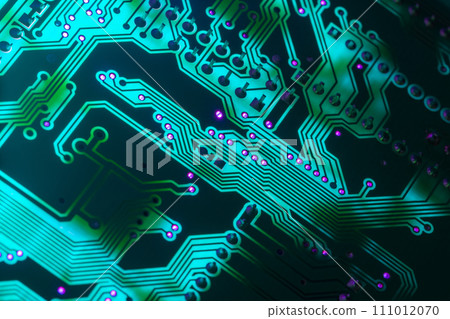 Electronic circuit board close up, background with circuit board 111012070