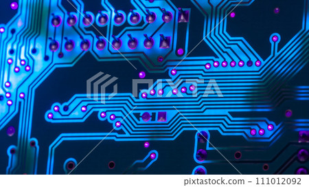 Electronic circuit board close up, background with circuit board 111012092