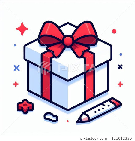 Present illustration simple Present illustration simple 111012359