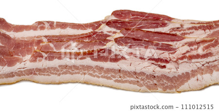 slices of uncured bacon isolated on white slices of uncured bacon isolated on white 111012515