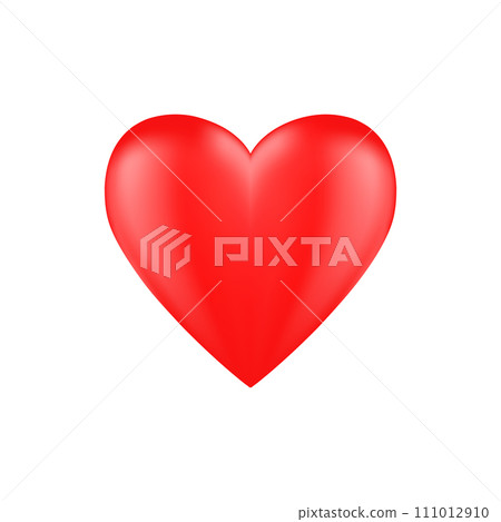 Realistic red heart icon. 3D heart shape. Vector illustration EPS 10. 111012910
