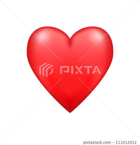 Realistic red heart icon. 3D heart shape. Vector illustration EPS 10. 111012912