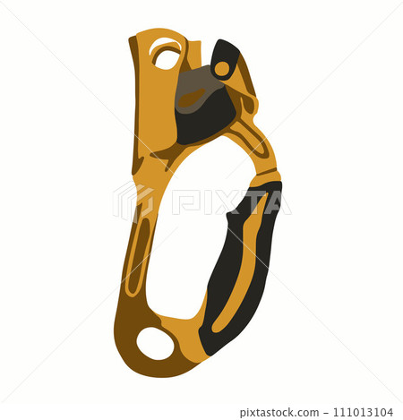 Vector illustration of jumar. Equipment for mountaineering and sports tourism. 111013104