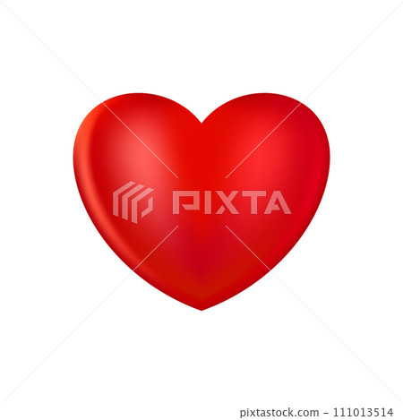 Realistic red heart icon. 3D heart shape. Vector illustration EPS 10. 111013514