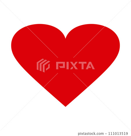 Red heart flat icon. Valentines day, symbol of love. Decorative design element Red heart flat icon. Valentines day, symbol of love. Decorative design element 111013519