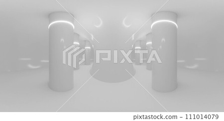 Group of columns in a White Room 360 panorama vr environment map 111014079