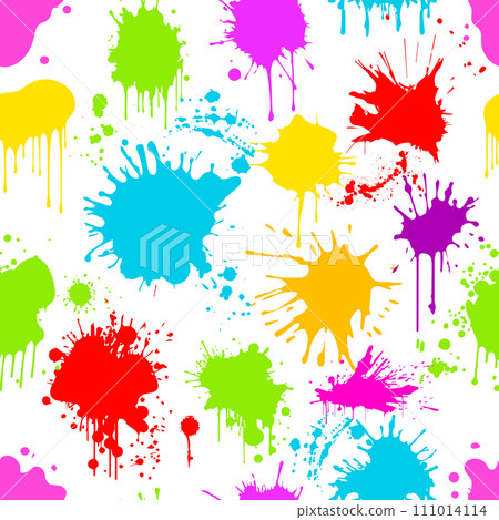 Seamless background colored blots. hand drawing. Not AI, Vector illustration 111014114
