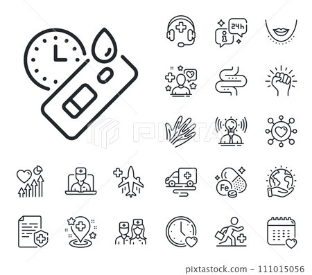 Coronavirus testing sign. Online doctor, patient and medicine outline icons. Express Covid test line icon. Blood test tube symbol. Covid test line sign. Vector Coronavirus testing sign. Online doctor, patient and medicine outline icons. Express Covid test line icon. Blood test tube symbol. Covid test line sign. Vector 111015056