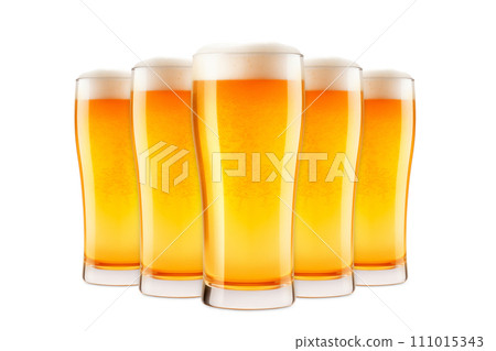Set of Beer glasses on a white background. Mugs with drink like Ipa, Pale Ale, Pilsner, Porter or Stout Set of Beer glasses on a white background. Mugs with drink like Ipa, Pale Ale, Pilsner, Porter or Stout 111015343