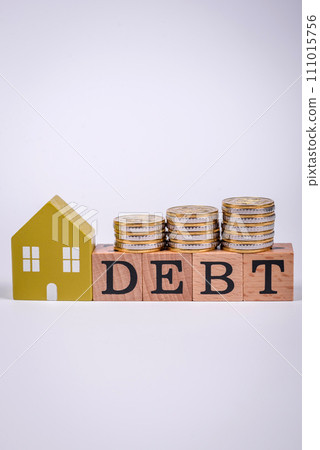 The inscription Debt inspection made of wooden cubes on a plain background The inscription Debt inspection made of wooden cubes on a plain background 111015756