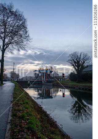Twilight Over The Lock Bridge in Rijkevorsel Twilight Over The Lock Bridge in Rijkevorsel 111016266