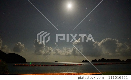 Moon at night on Aka Island, Kerama Islands, Okinawa Prefecture Moon at night on Aka Island, Kerama Islands, Okinawa Prefecture 111016331