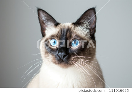 AI-generated content. Siamese cat mesmerizing gaze 111016635