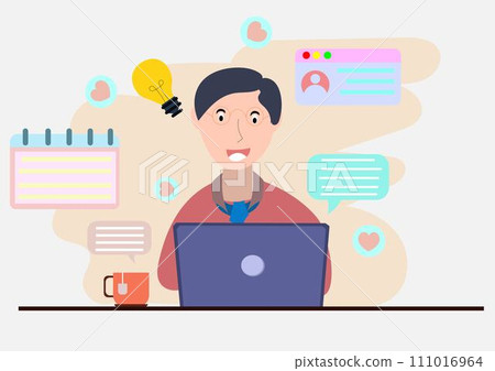 Businessman presenting Current State of Affairs Report.Man with white graph board presentation.trainings,reports.Space advertising, promotion. Vector design Business and office team. Businessman presenting Current State of Affairs Report.Man with white graph board presentation.trainings,reports.Space advertising, promotion. Vector design Business and office team. 111016964