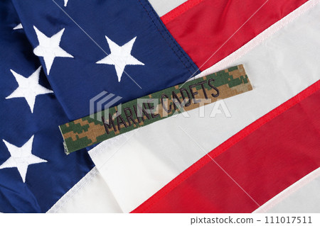 U.S. MARINES Branch Tape on national USA flag U.S. MARINES Branch Tape on national USA flag 111017511