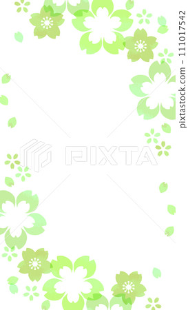 縱向16:9，水彩風格櫻花框 111017542