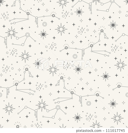 Star constellations magic seamless pattern vector Star constellations magic seamless pattern vector 111017745