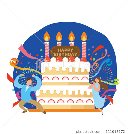 夫婦慶祝生日蛋糕 111018672