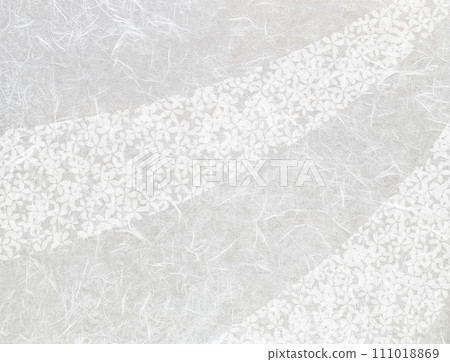 White Japanese paper and cherry blossom background 2 111018869