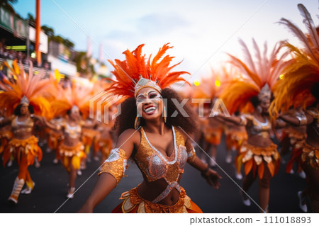 Rio Carnival Dancer in Vibrant Costume Rio Carnival Dancer in Vibrant Costume 111018893