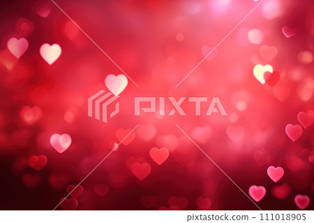 Valentine Day Heart-Shaped Bokeh Background Valentine Day Heart-Shaped Bokeh Background 111018905