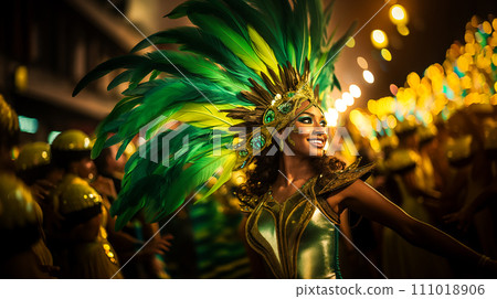 Rio Carnival Dancer in Vibrant Costume Rio Carnival Dancer in Vibrant Costume 111018906